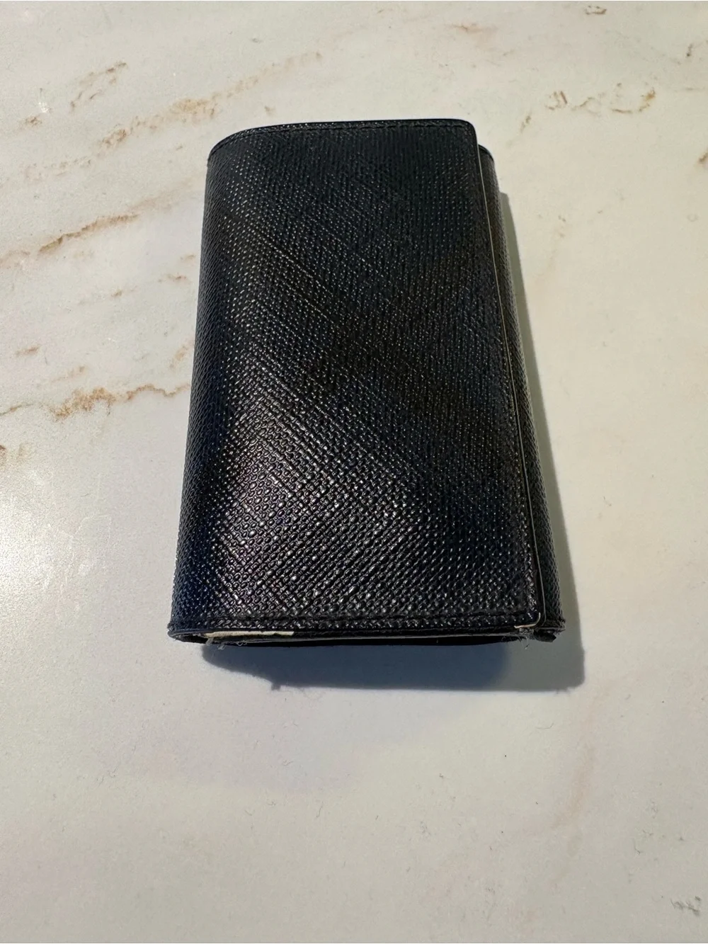Authentic Burberry Nova Check 6 Hook Key Case Black Leather Key Holder Wallet